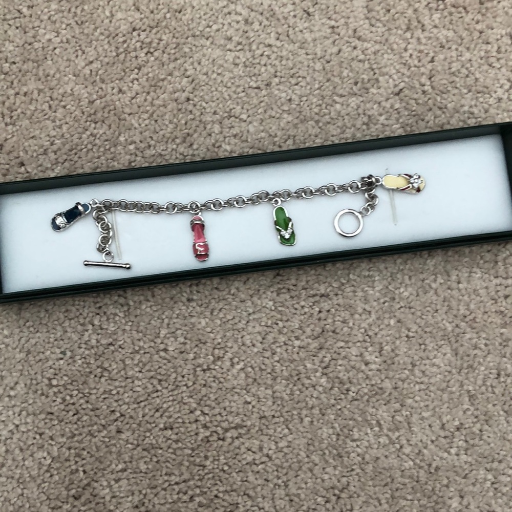 Sterling Silver Sandal Charm Bracelet